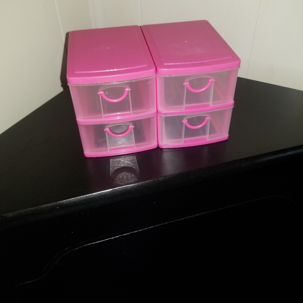 Tiny pink drawer organizers Set of 2